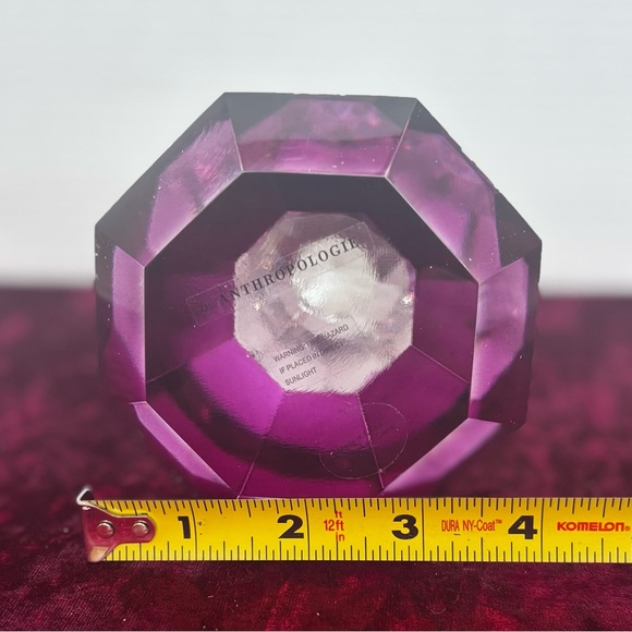Anthropologie Cut Glass Holiday Tree Elegant Crystal Art Piece NIB Purple 8.5” - Picture 9 of 9